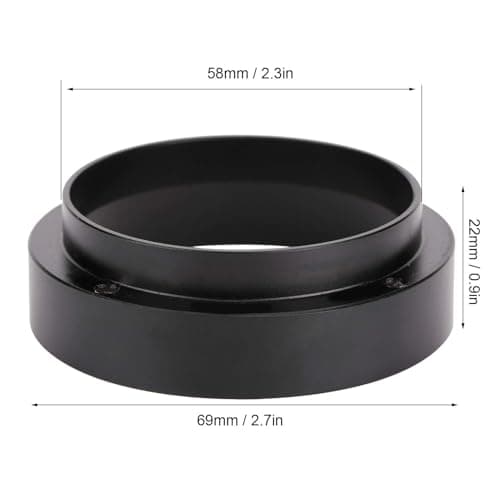 Aluminum Dosing Rings Funnel with Magnetic Replacement for Coffee Maker (58MM) Black