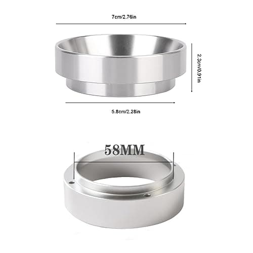 Silver Aluminum 58mm Espresso Dosing Funnel, Universal Coffee Brewing Tool