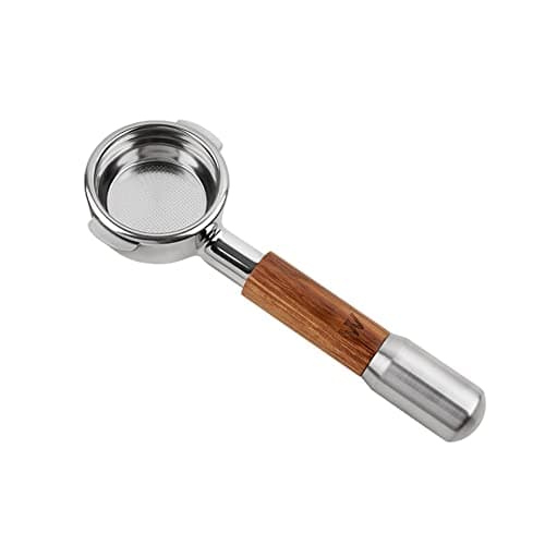 Bottomless Portafilter for E61 Espresso Machines with Stainless Steel and Zebra Wood Handle