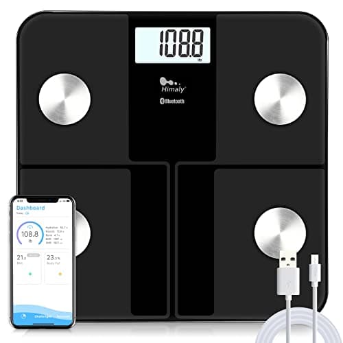 Himaly USB Rechargeable Digital Body Scale, 400Ibs Capacity, Backlight Display