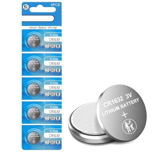 Volkate CR1632 Lithium Coin Cell Batteries, 5-Pack, for Car Keys, Watches, Remotes