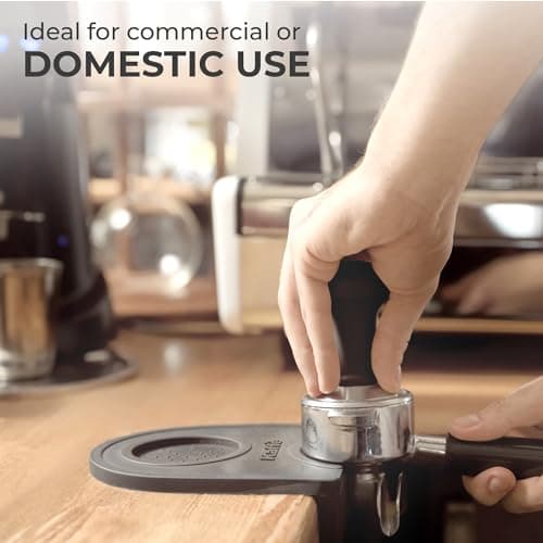 Kaffe 51mm Spring Loaded Tamper and Tamping Mat - Waterproof, Food Safe Silicone, Anti-Slip for Home Barista