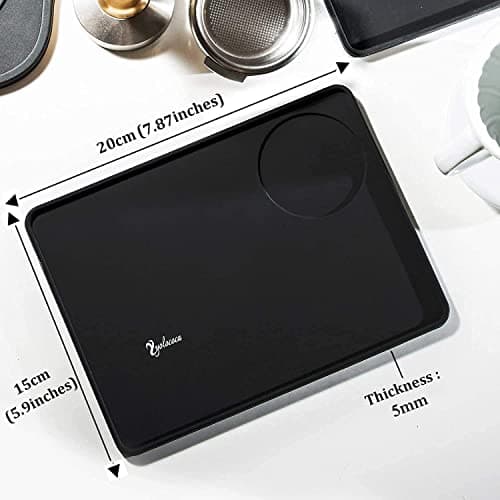 Black Food Grade Silicone Espresso Mat 8x6 Inches
