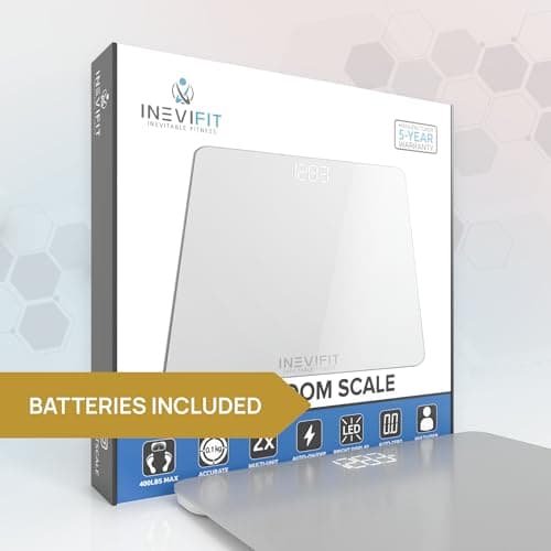 INEVIFIT Digital Bathroom Scale - Accurate Weight Up to 400 lbs Includes Batteries