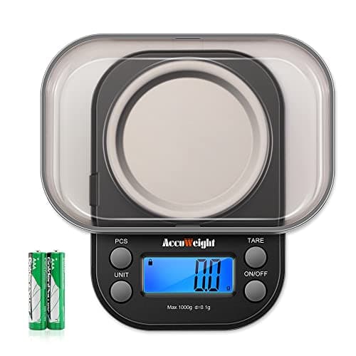 AccuWeight Mini Coffee & Jewelry Scale 1000g/0.1gAccuracy Backlit Tare Calibration