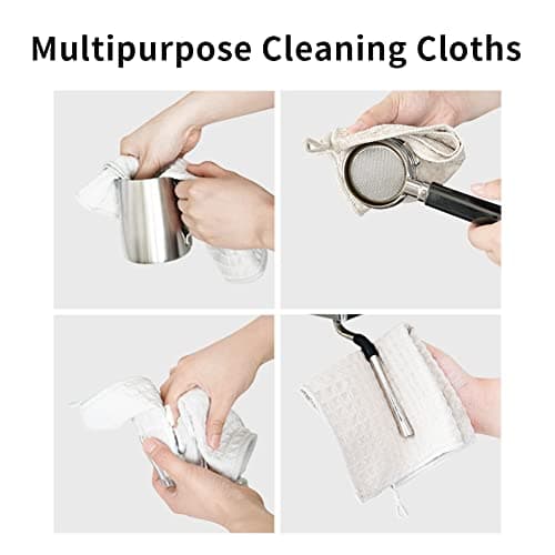 4 Pack Barista Microfiber Cloth & 250ml Stainless Steel Frothing Pitcher