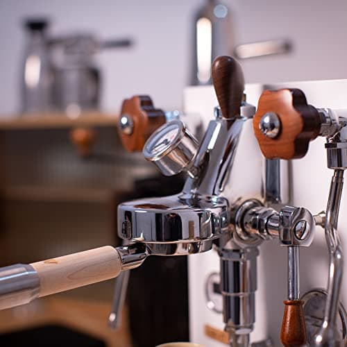 Bottomless Portafilter for E61 Espresso Machines with Stainless Steel and Zebra Wood Handle