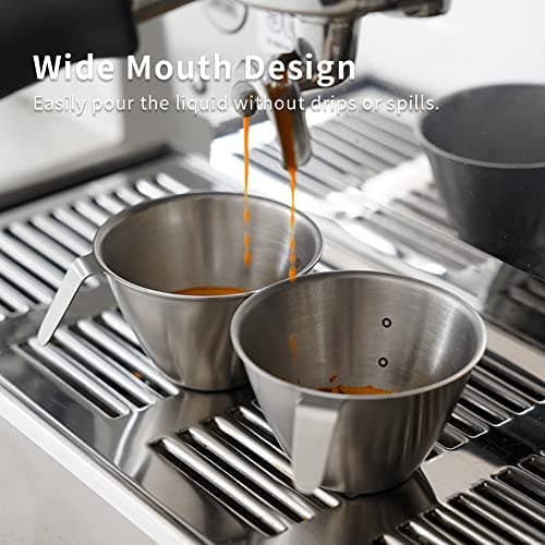 Espresso Shot Cups, Stainless Steel Measuring Shot Cup for Barista, Cafe, Home