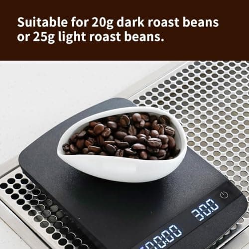 Ceramic Coffee Dosing Cup & Tea Tray, White | Single Dose Measuring Container