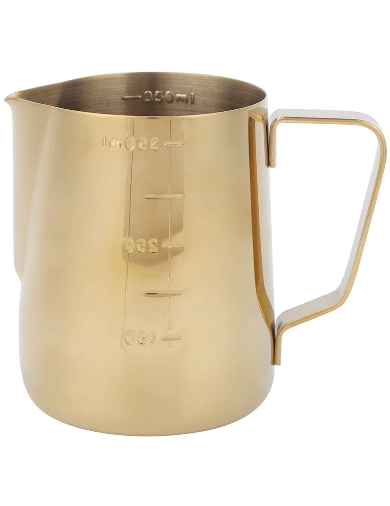 Stainless Steel 20 oz Gold Milk Frother with Cup & Handle, Perfect for Latte Art