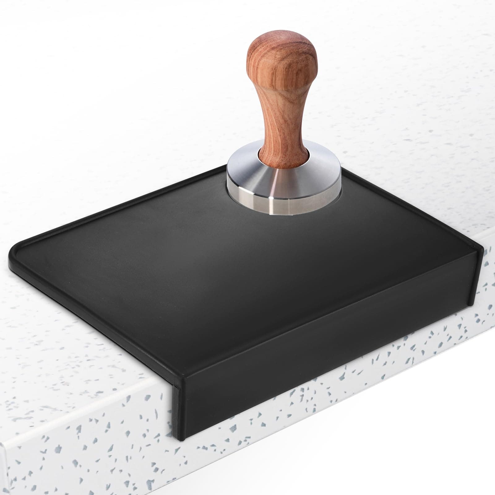 Espresso Tamping Mat - Anti-Slip Silicone Coffee Tamper Mat (1 Hole)